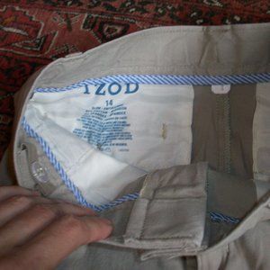 Boys IZOD Beige Dress Pants Chinos Slim 14